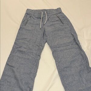 Athleta Cargo Linen Wide Leg Pant